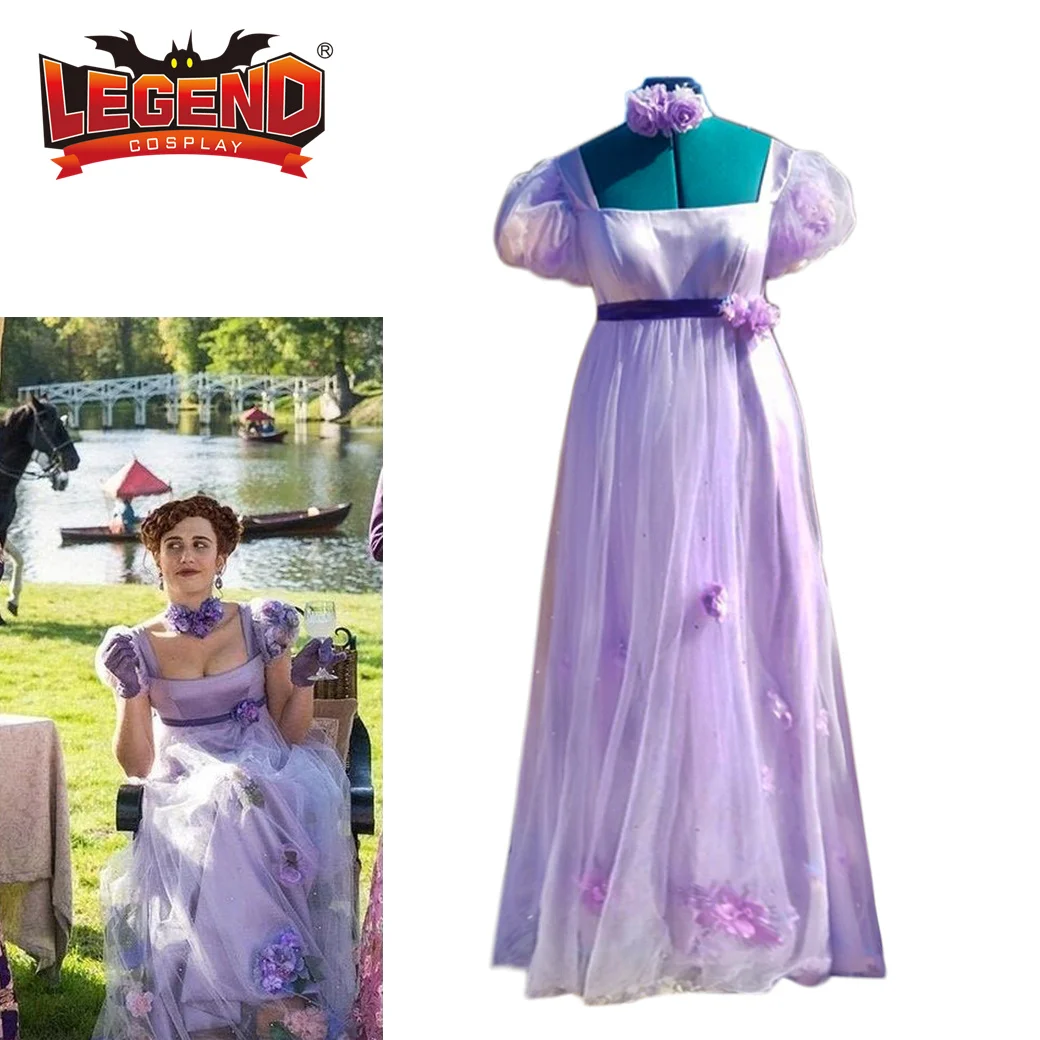 Lady Philippa Featherington Lavendar Dress Bridgerton Dress Regency Era Ball Gown Dress Costume Purple Picnic Tea Gown for Women