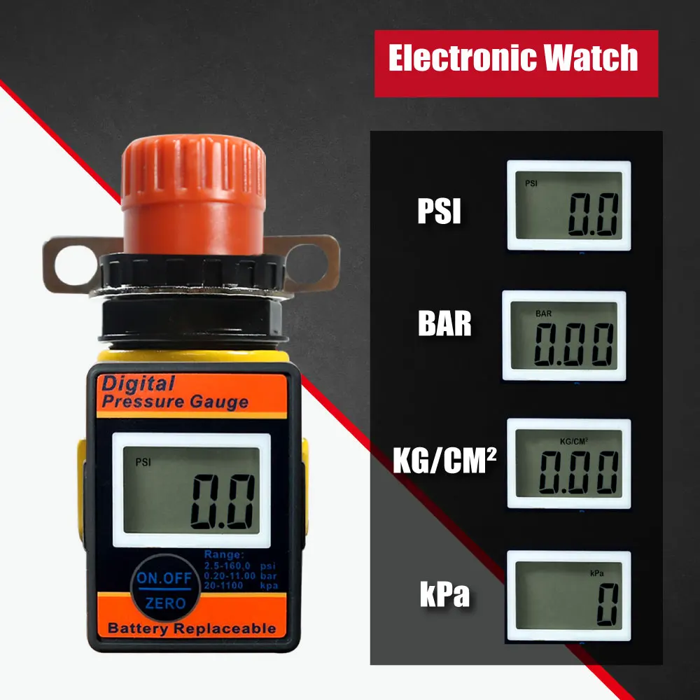 Пневматический Регулятор давления воздуха 1/4 дюйма с цифровым манометром