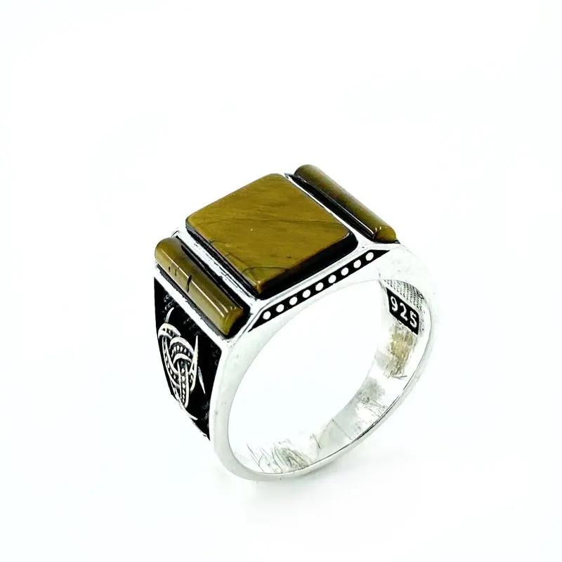 

Tiger's Eye Gemstone 925 Silver Men 'S Ring