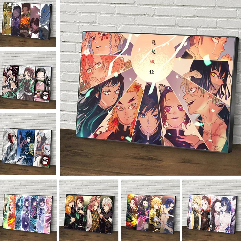 

Demon Slayer Japanese Anime Canvas Painting Anime Character Wall Art Posters Prints Children's Room Decor Painting Cuadros