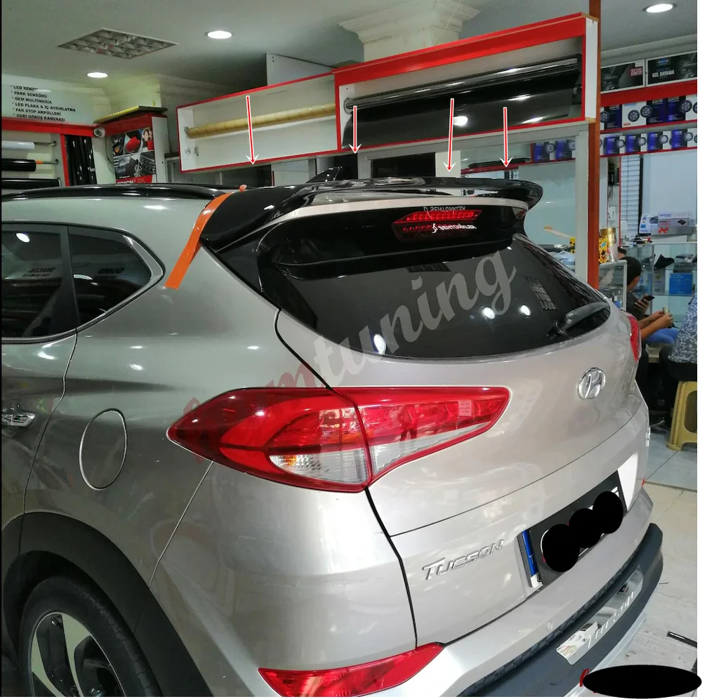 Волоконный спойлер для Hyundai Tuscon 2015 2016 2017 2018 2019 2020 окрашенные автомобильные