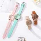 Часы наручные женские кварцевые с кожаным ремешком, модные простые Стильные, с цифрами, повседневные, # D