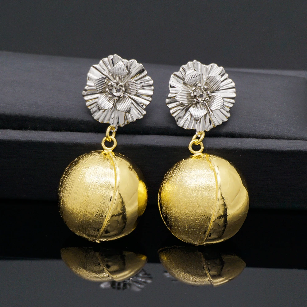 Серьги в форме цветка для женщин простой дизайн геометрический большой