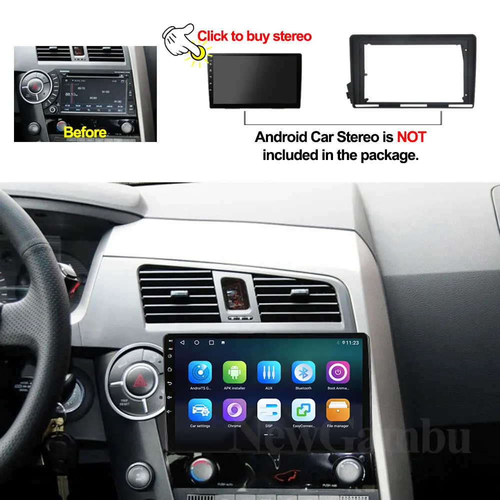 9-дюймовый для SSangyong Actyon Kyron 2005-2013 рамка без кабеля аудиоадаптер комплекты отделки