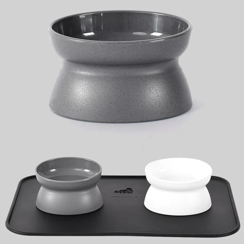 

Hot sell Kitten Stress Free Double Side Use Feeding Dish Raised Cat Food Bowl Collection Pet Feeder Raised Cat Food Bowl