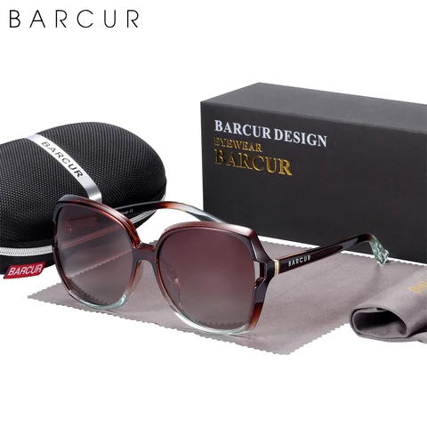 Женские поляризационные солнцезащитные очки BARCUR, брендовые солнцезащитные очки с градиентными линзами, UV400