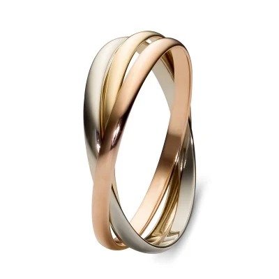 ЭСТЕТ Тройное Обручальное кольцо картье из комбинированного золота|Кольца| |