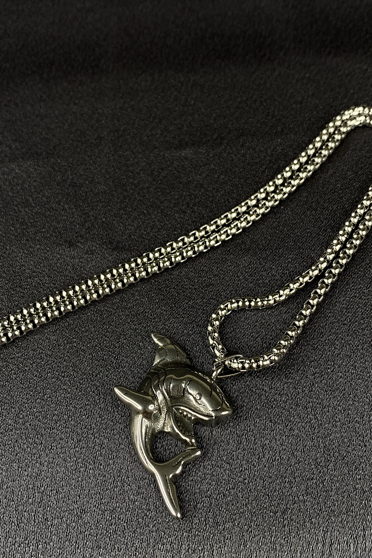 Shark Shark Model 316L Stainless Steel Chain Necklace 65cm