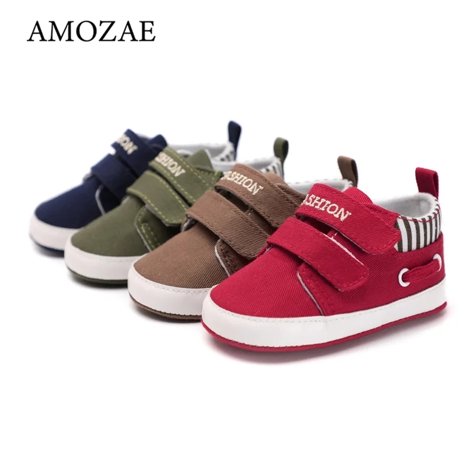 2023 Baby Boys and Girls Shoes Sole Soft Canvas Solid Footwear For Newborn Baby Shoes Toddler Crib Moccasins 14 Styles Available