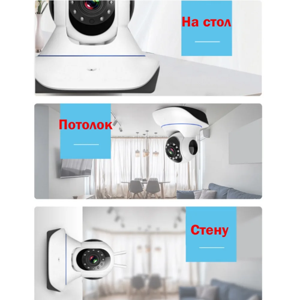 Камера сетевая Wi-Fi беспроводная PTZ поворотная IP камера няня 1 мегапиксель