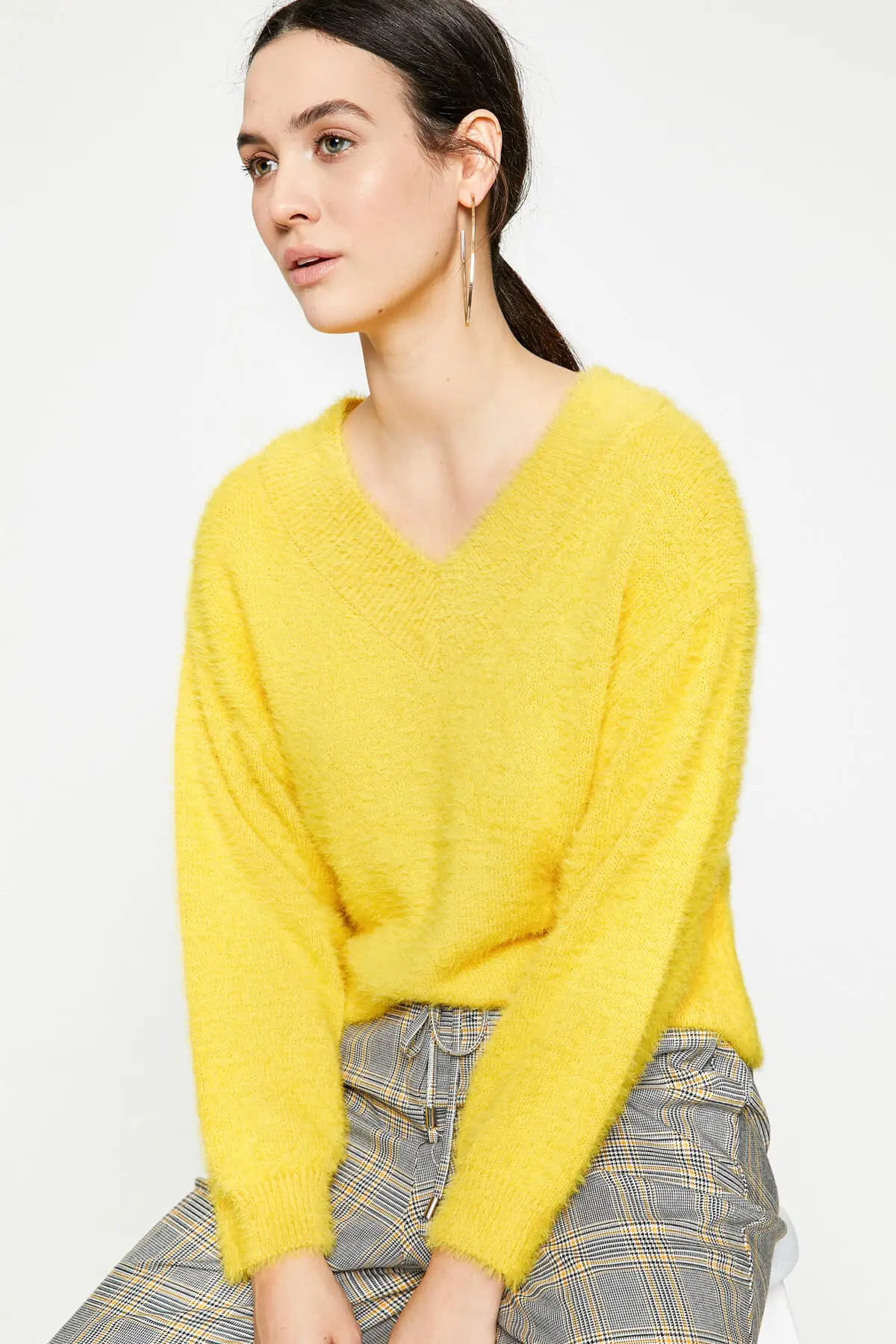 Женский желтый свитер Koton 8 KAK92885HT |