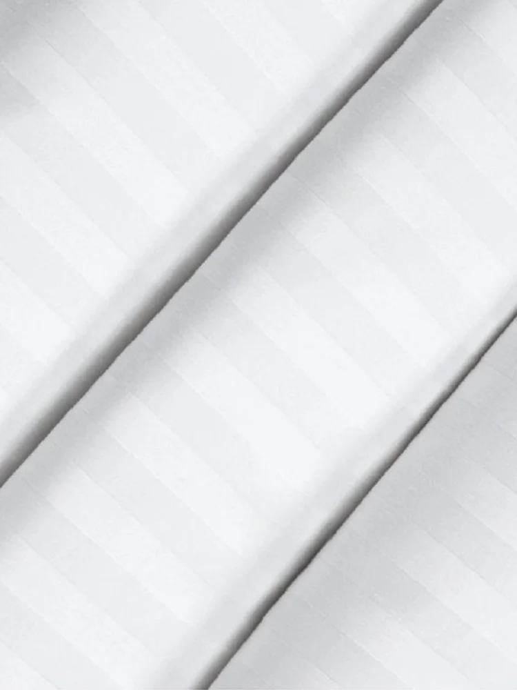 Простыня Страйп-сатин &quotВелес&quot 100%-хлопок белая высокой плотности текстиль для