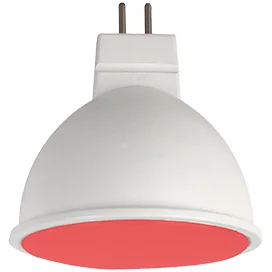 Ecola MR16 LED color 7 0W 220V GU5.3 Red Красный матовое стекло (композит) 47x50 | Освещение