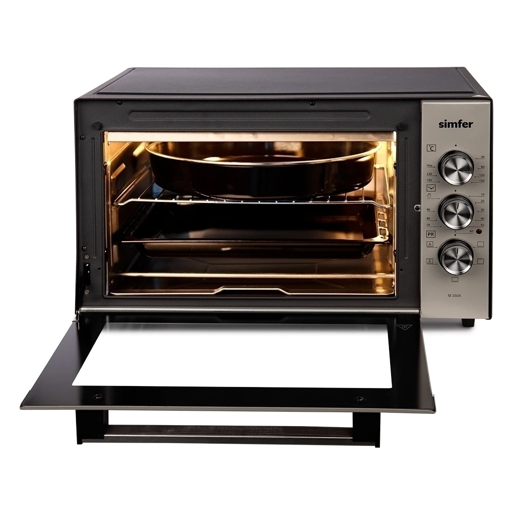 Мини-печь духовка Simfer M3504 Топ комплектация 5 режимов работы конвекция 2 противня
