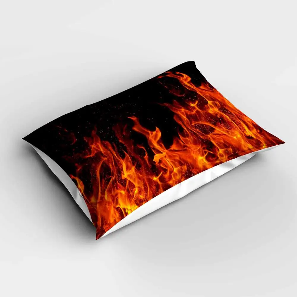 

Else Black Orange Red Fire Flames Abstract Rectangle Modern Pillowcases 3d Digital Print Pillow Covers Cases for Couch Bed