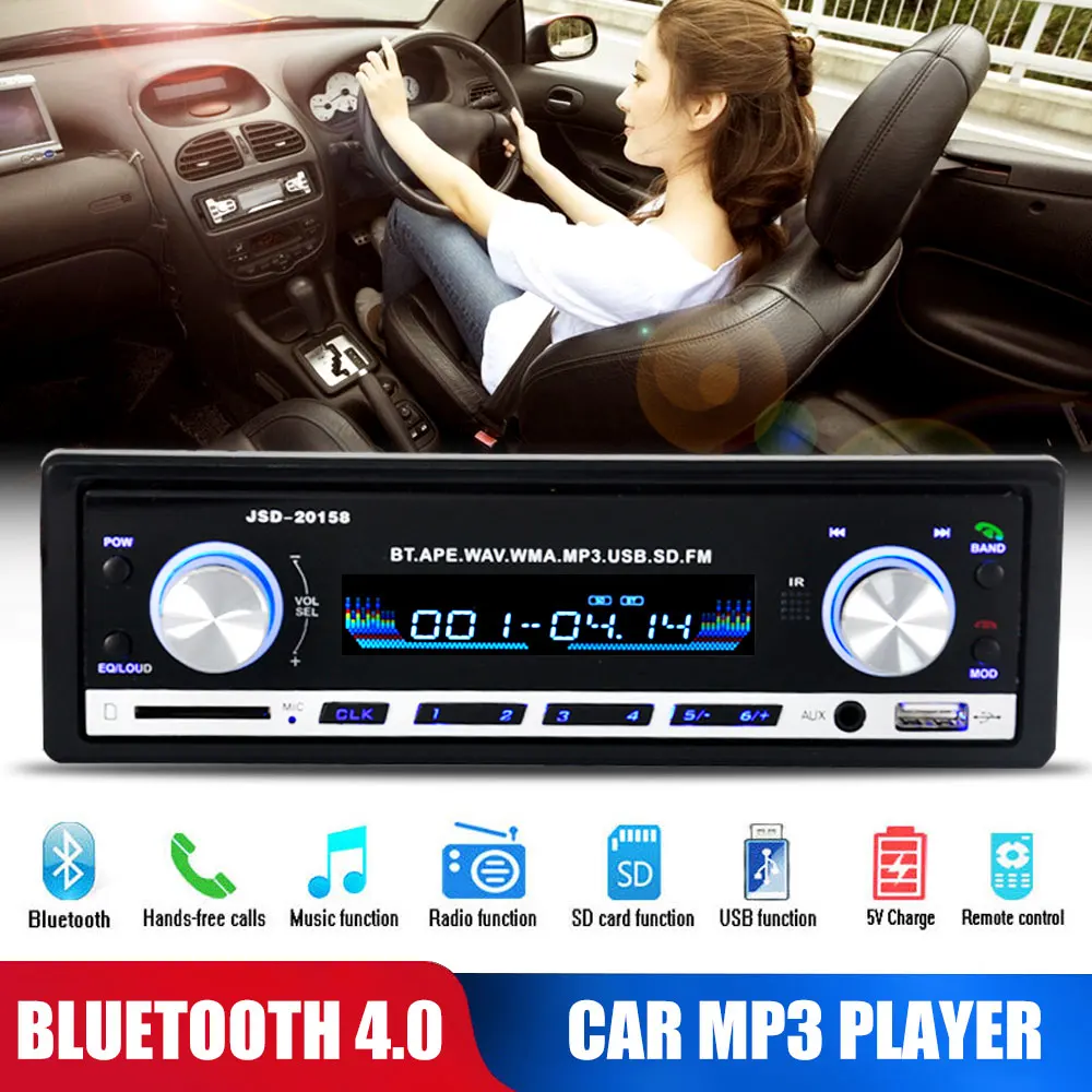 Автомагнитола 1din AUX Bluetooth стерео аудио сабвуфер FM приемник автостерео MP3