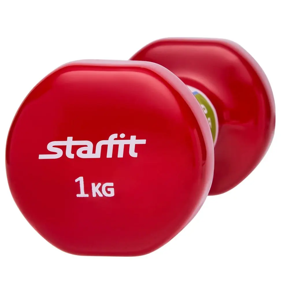 Фитнес Гантель виниловая DB-101 1 кг красная 1/20 STARFIT | Спорт и развлечения