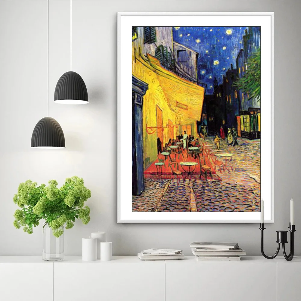 

Classic Van Gogh Starry Night Canvas Painting Famous Wall Art Pictures Poster and Print for Living Room Home Artwork Decoration