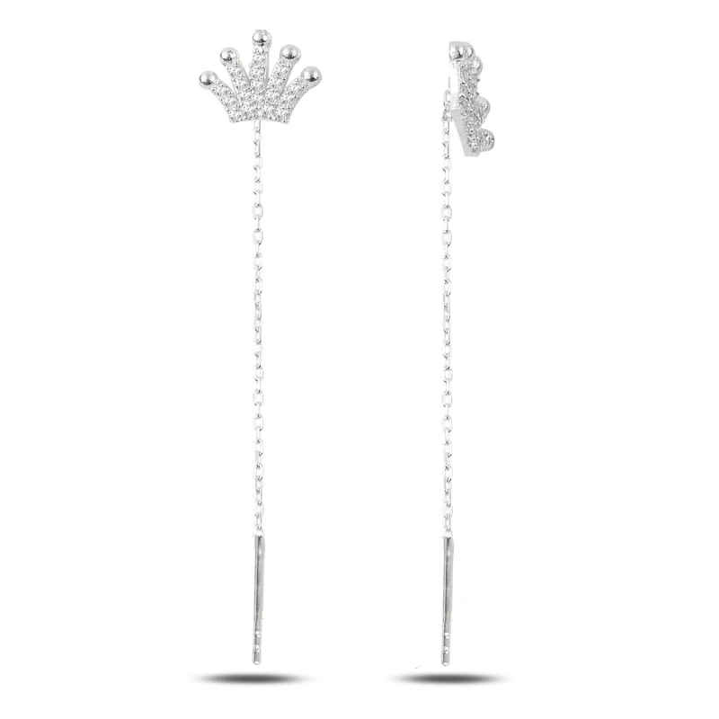 

Silver 925 Sterling Crown Japanese Earrings