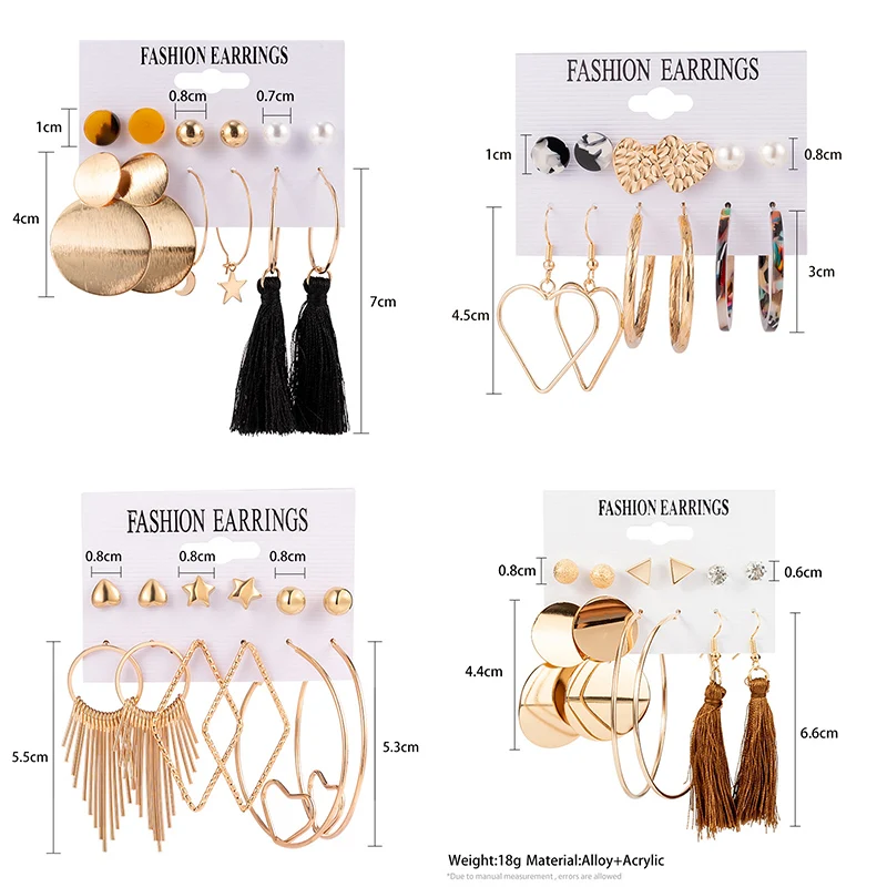 Новые яркие акриловые серьги-кольца в стиле ретро с кисточками большие золотые