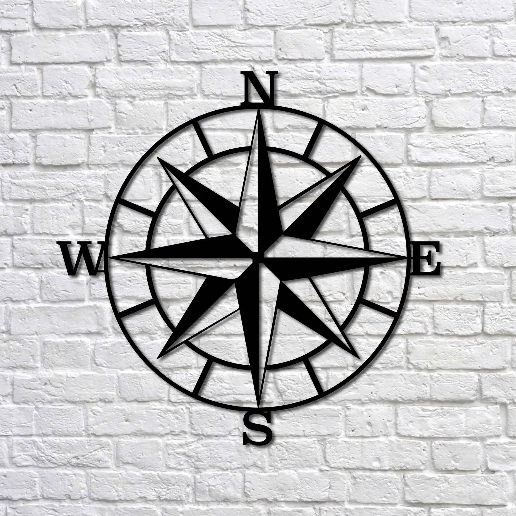 

Metal Wall Art Compass Metal Table 49x50 cm Interior Decoration Home Decor