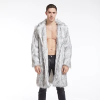 man autumn winter keep warm faux fur luxury coat plus size loose fashion long sleeve imitation fur thicken turn down collar coat