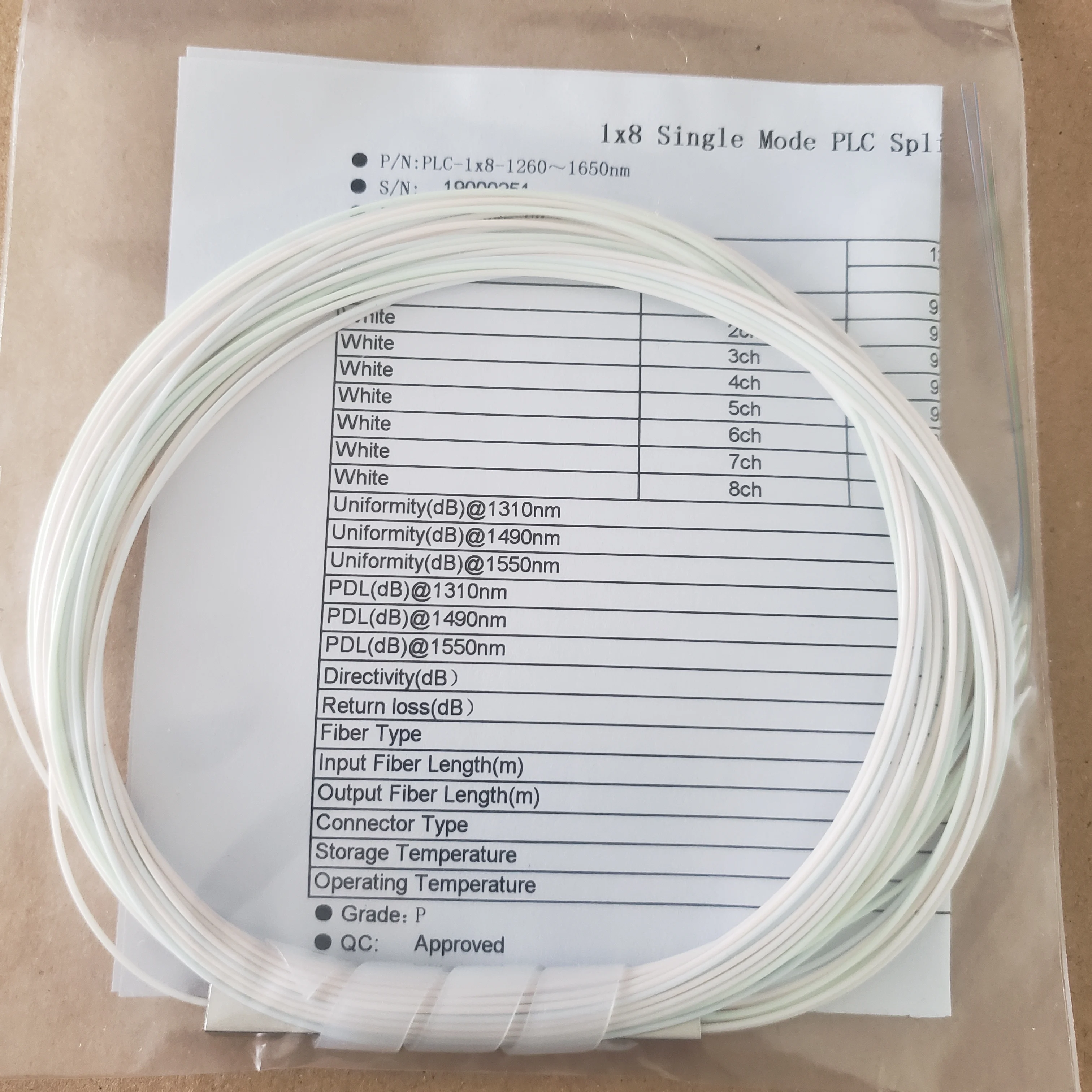 10PCS fiber optic PLC splitter 1x8 SC APC/UPC 0.9mm G657A1 green blue connector optional | Мобильные телефоны и
