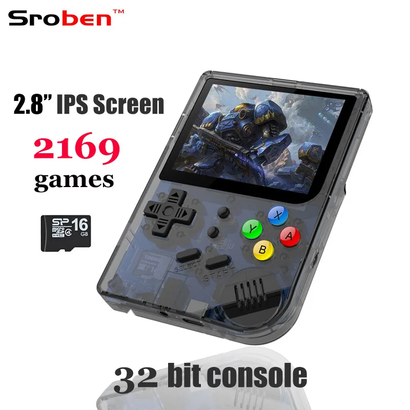 Бесплатная 2169 игр 32 бит портативная игровая приставка RG99 2 8 дюймов IPS экран 1800 мАч