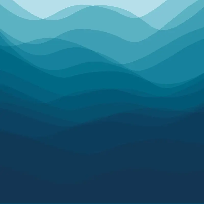 

Curtain Waves Ocean Sea Nature Theme Abstract Artwork Blue Navy Colors Decorative Monochrome Art Printed