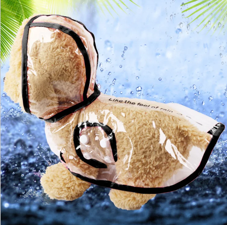 Pet Jacket for Rain Dog Transparent Raincoat Adjuastable Waterproof Coat Small Medium Dogs Hooded Design | Дом и сад