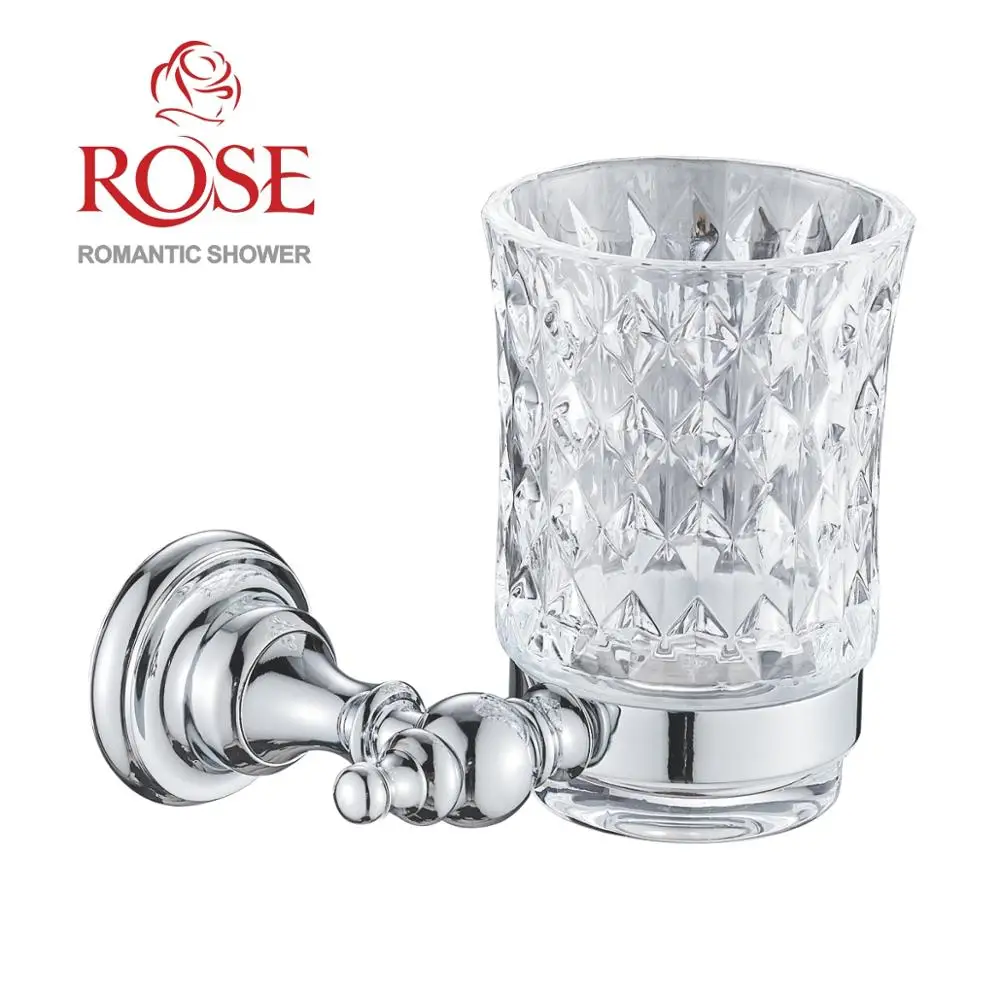 ROSE Подстаканник латунный подстаканник со стеклянной чашей настенный держатель