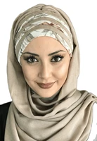 new fashion muslim hijab islamic clothes 2021 scarf hat bone chiffon turban beige grey light drapeli ready shawl