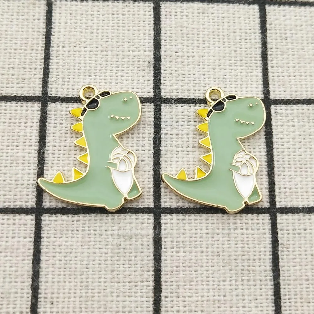 

10pcs enamel dinosaur charm jewelry accessories earring pendant bracelet charm necklace charms diy finding 17x21mm