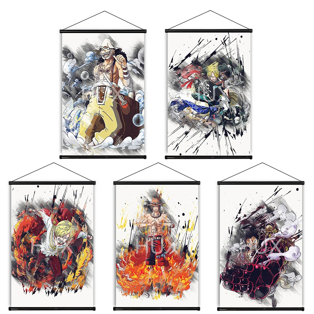 

Home Decor Japanese Classic Anime One Piece Luffy Scroll Quality Canvas Painting Posters Pictures Prints Wall Art Modern Mural