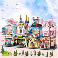 assembled building block toys fantasy street scene candy house blocks girls gifts toy store for children