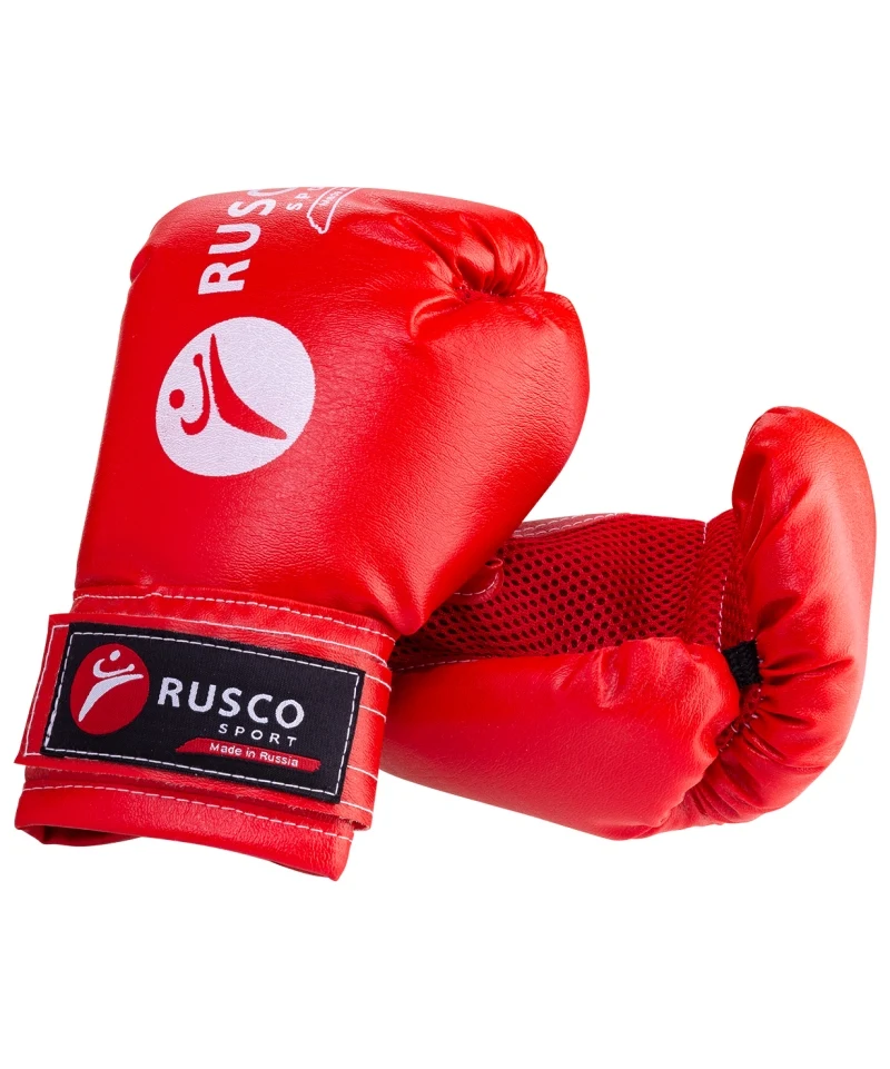 Набор для бокса Rusco 6oz кожзам красный |