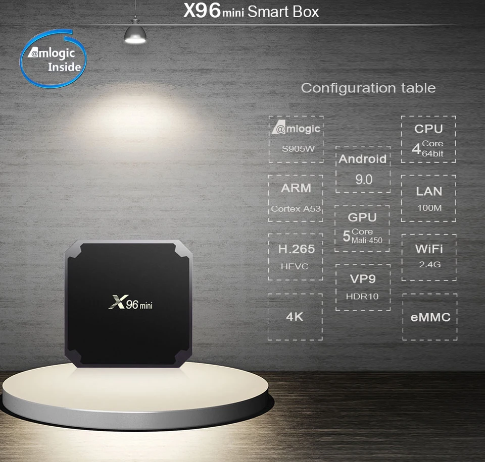 Приставка Смарт-ТВ X96 mini i8 KB android 9 1 ГБ/8 ГБ/2 ГБ/16 ГБ |