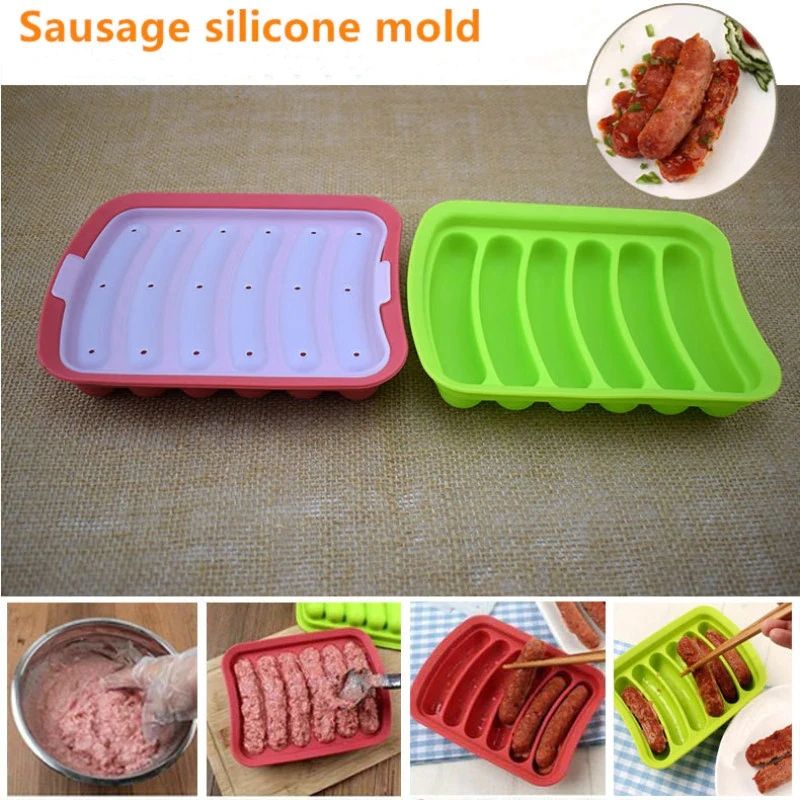 Силиконовая форма для приготовления ветчины хот дога бургеров 6 ячеек| |