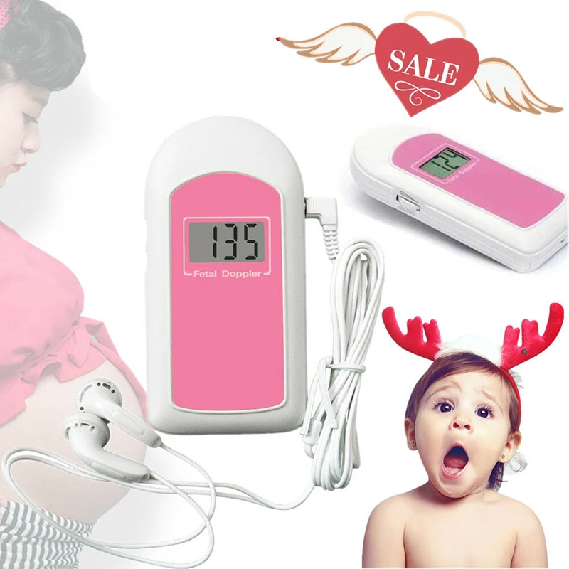 

CONTEC Baby Sound B Doppler Fetal Heart Rate Monitor Home Pregnancy Heart Rate Detector LCD Display Pink