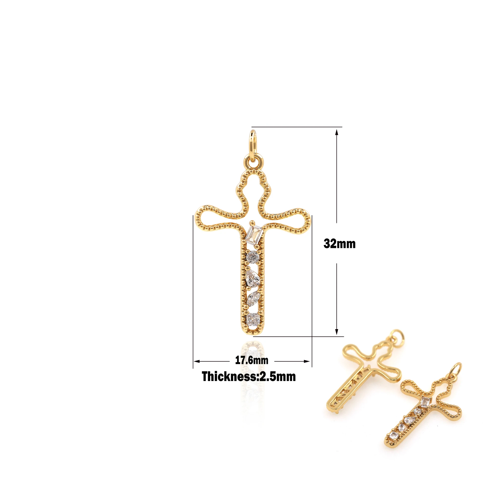 

Gold Filled Necklace Vintage Cross Pendant Jewelry Fashion Ladies Jewelry Gothic Party Gift Brand New DIY Making
