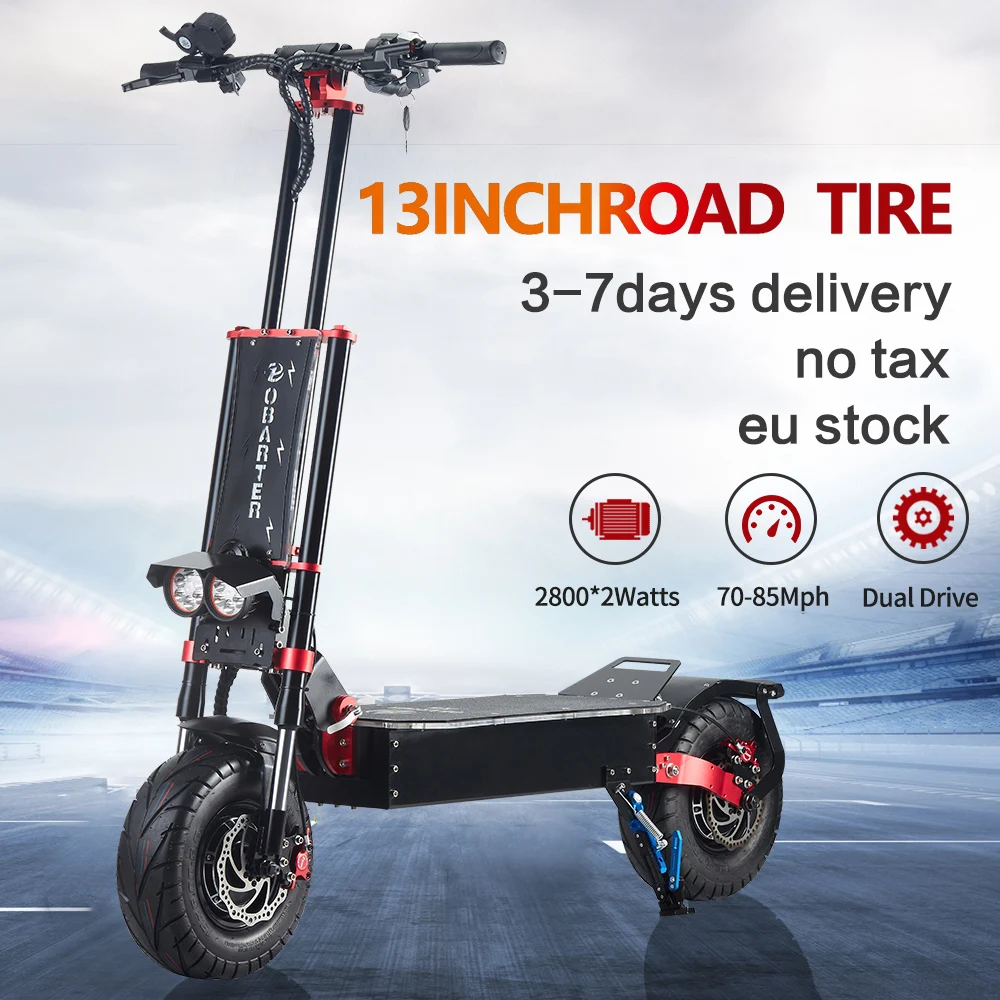 

X5 Adult Electric Scooter 60V / 5600W Stunt Scooter 85 km / h road tires 13 * 5