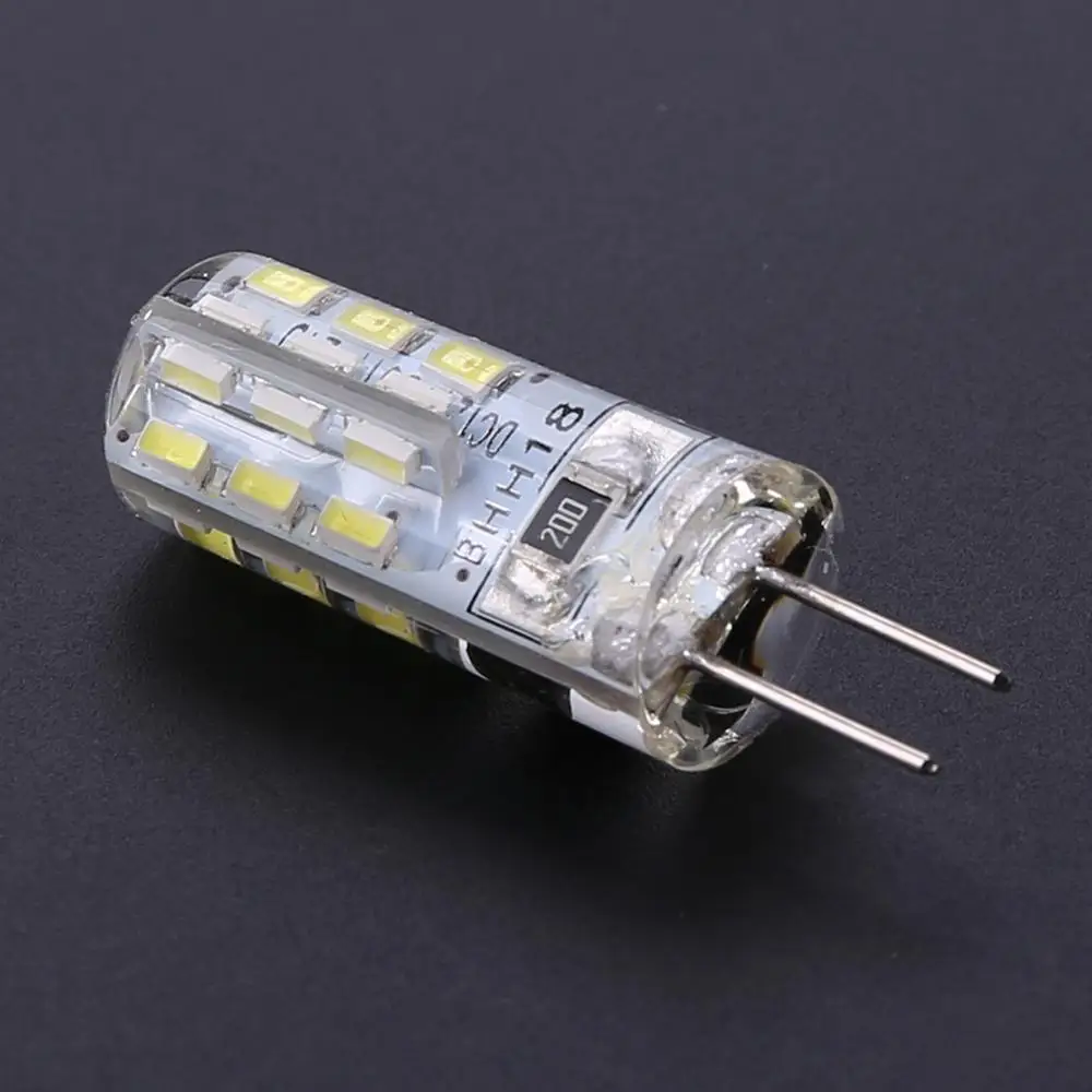 2W SMD3014 G4 светодиодный светильник AC/DC 12 В/24 в пост SMD3014 110LM Белый светодиодный заменить силиконовая Кукуруза лампы галогенные лампы светильник