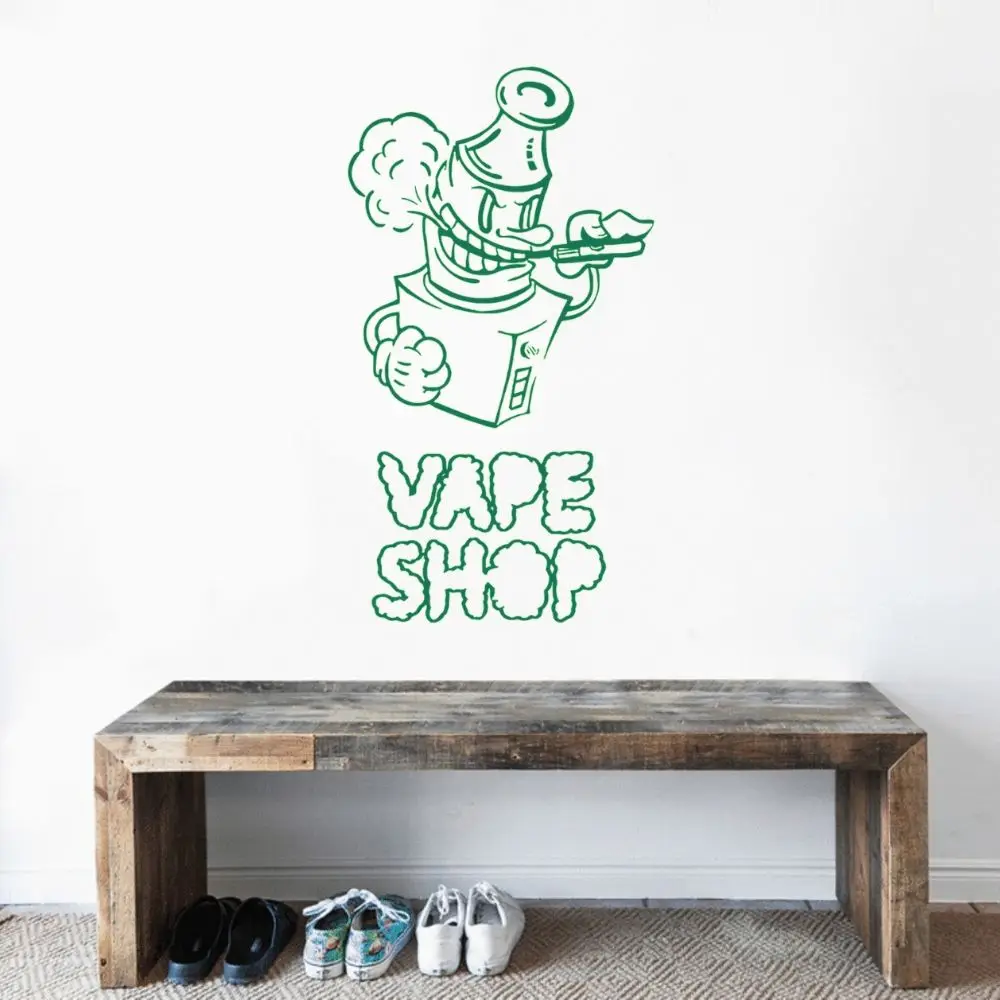 Vape Shop Vaping Mod Наклейка на стену виниловая наклейка Store и украшение дома Съемная A003206