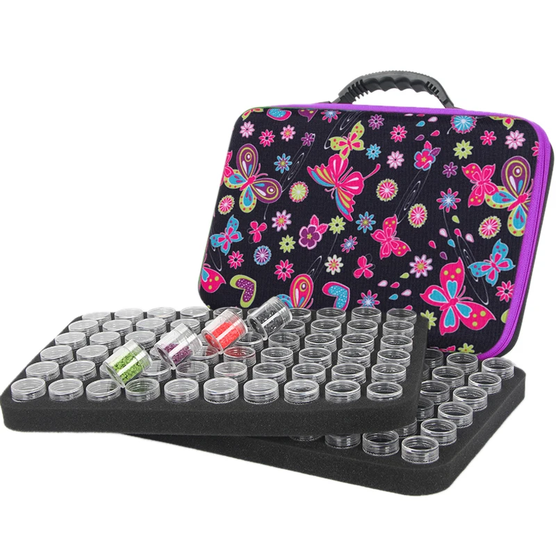 

Новинка 2022, 120 бутылок для алмазной живописи, аксессуары, контейнер для хранения, сумка-бабочка, чемодан, зеленая воронка