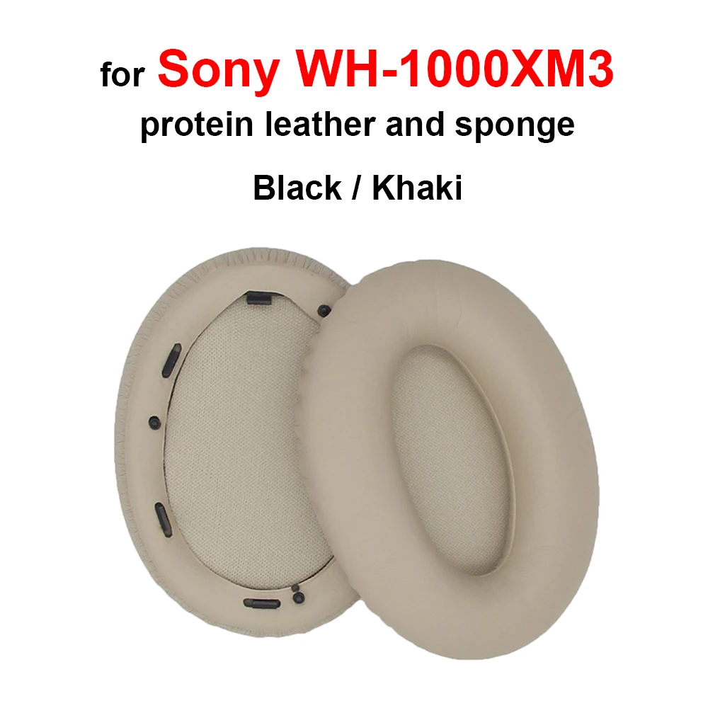 

Амбушюры наушников подушки для Sony WH-1000XM3 гарнитура из Протеиновой кожи и губки, черный/хаки