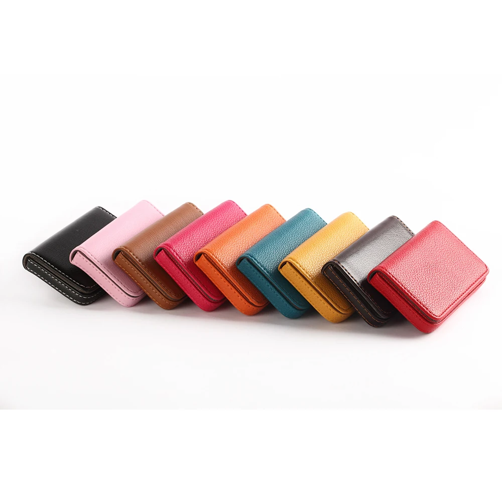 Держатель для карт женщин и мужчин модный с магнитной пряжкой большой емкости