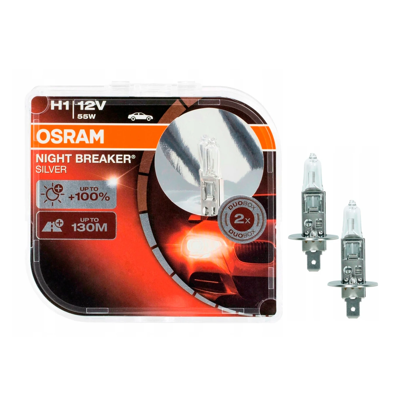 Лампа галогенная Osram Night Breaker Silver H1 12V 55W P14.5s 2 шт. (бокс) | Автомобили и мотоциклы