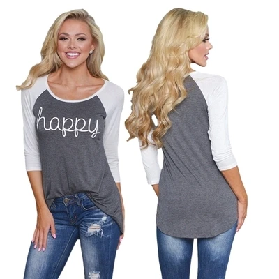 Женская футболка в европейском и американском стиле с буквенным принтом новинка