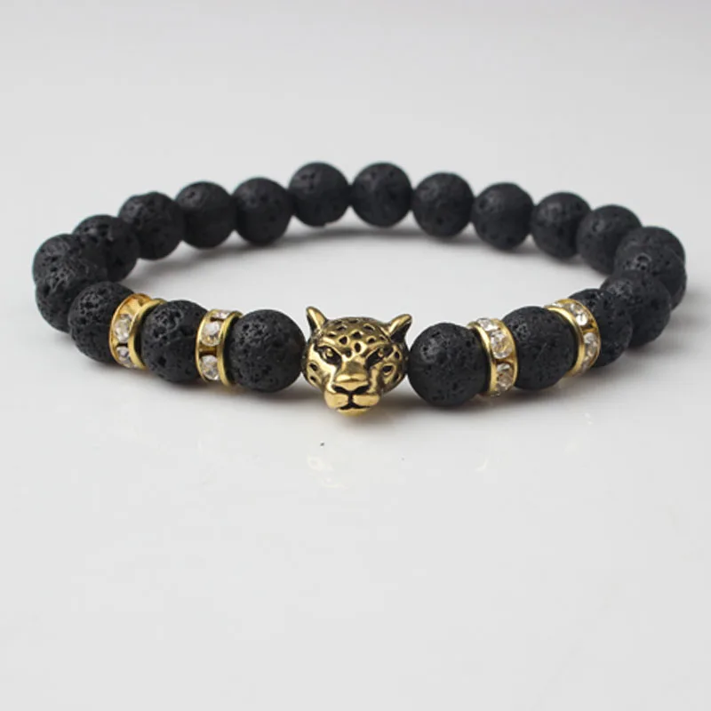 Браслет из натурального камня 8 мм матовый черный камень вулканический