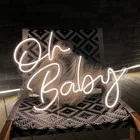 Неоновая вывеска на заказ Oh Baby, неоновая вывеска на стену, неоновая вывеска с именем на заказ, гибкий светодиодный светильник, неоновый светильник для домашнего декора, подарок